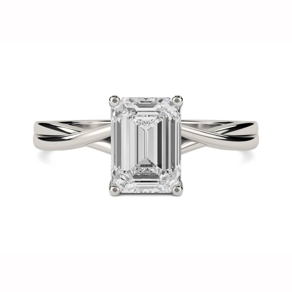 Emerald Diamond Infinity Twist Engagement Ring P