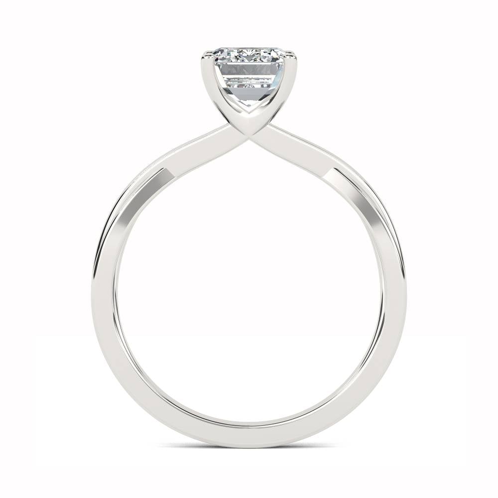 Emerald Diamond Infinity Twist Engagement Ring P