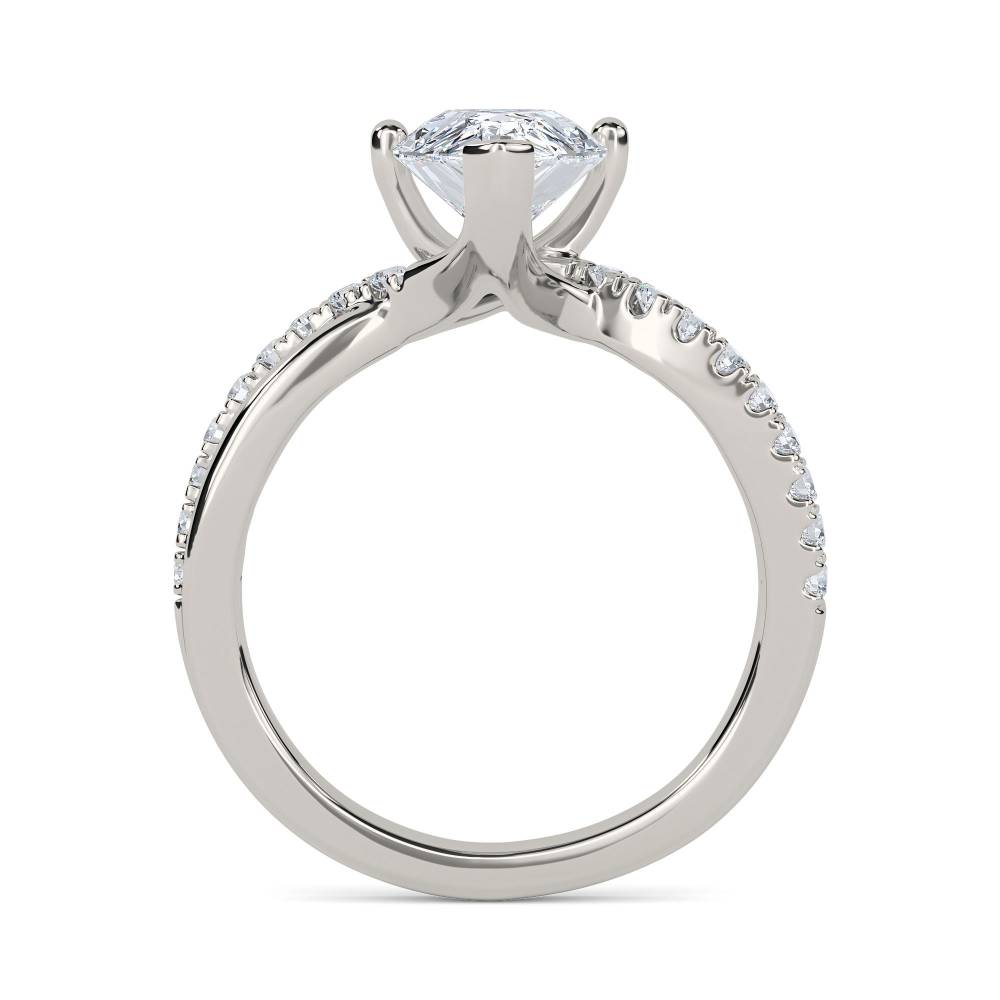 Infinity Pear & Round Diamond Engagement Ring P