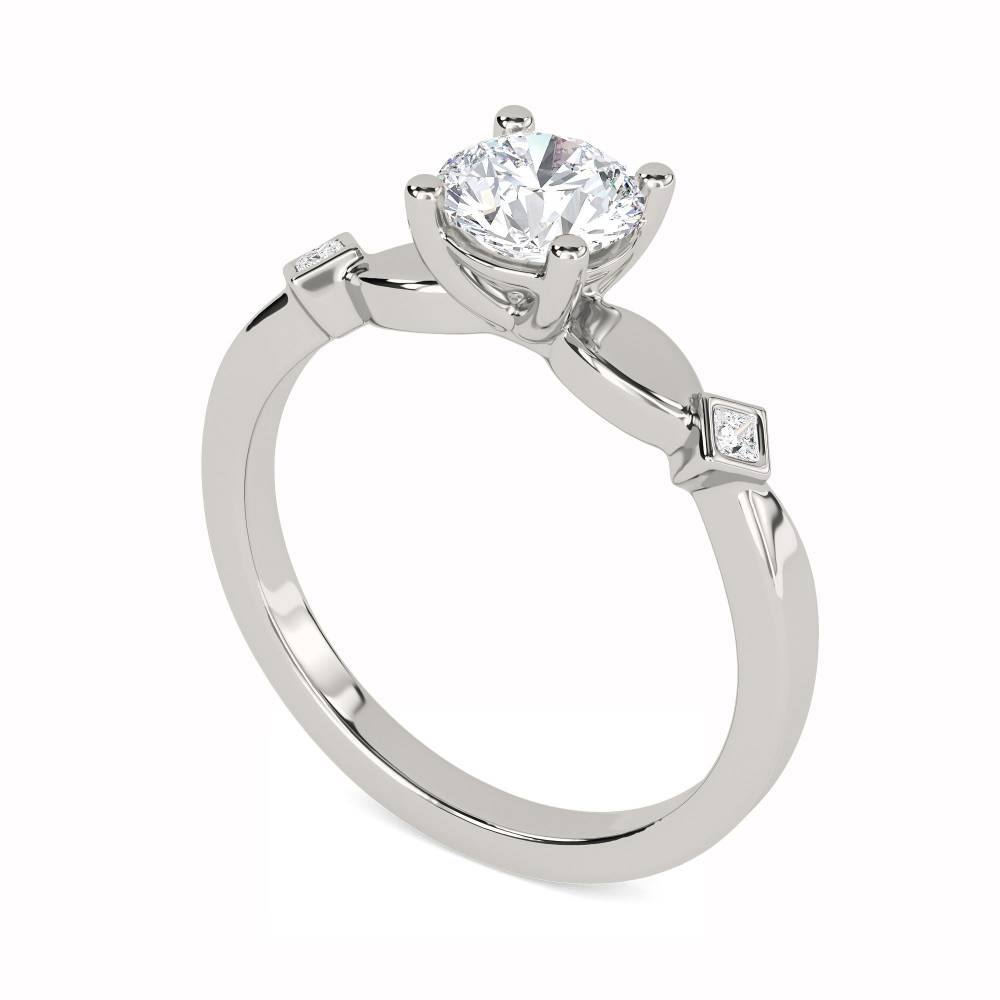 Round & Princess Diamond Designer Ring P