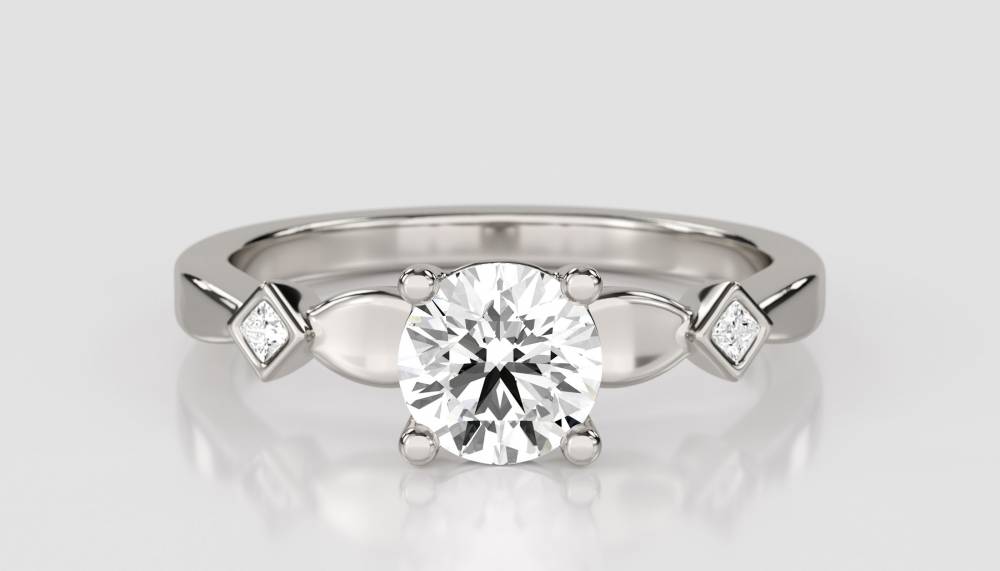 Round & Princess Diamond Designer Ring P