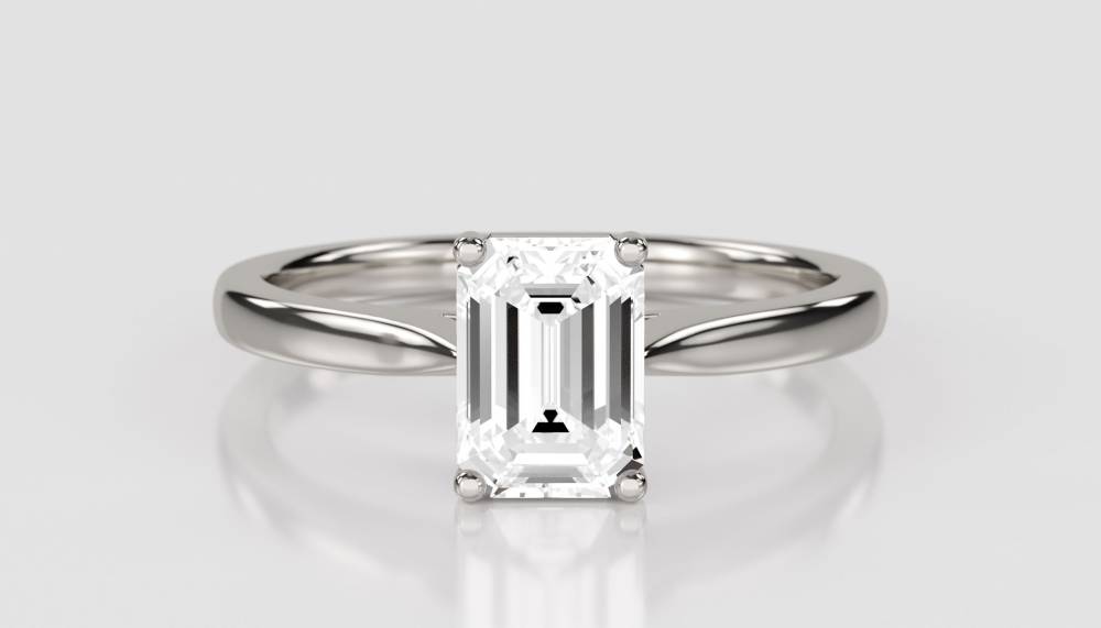 Emerald Diamond Engagement Ring P