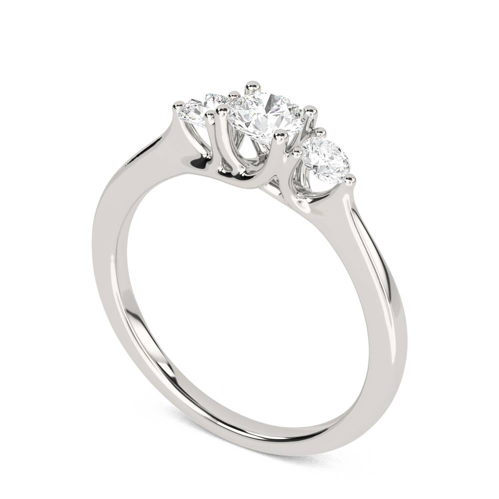 DHDOMR31016 Crossover Round Diamond Trilogy Ring P