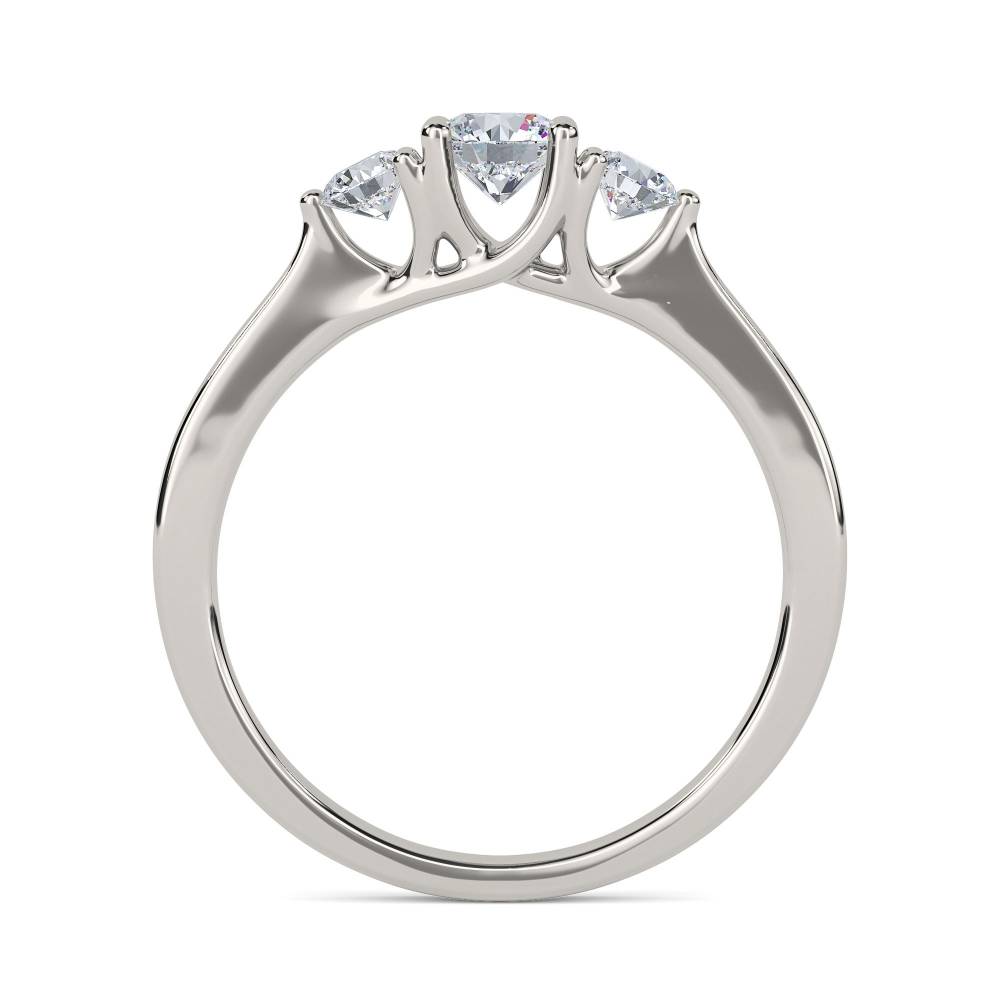 DHDOMR31016 Crossover Round Diamond Trilogy Ring P