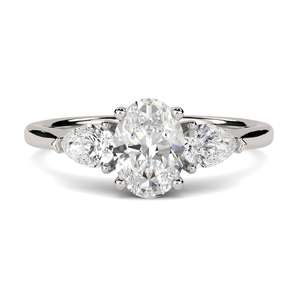 Traditional Oval & Pear Diamond Trilogy Ring P