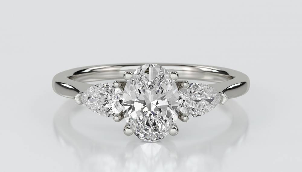 Traditional Oval & Pear Diamond Trilogy Ring P