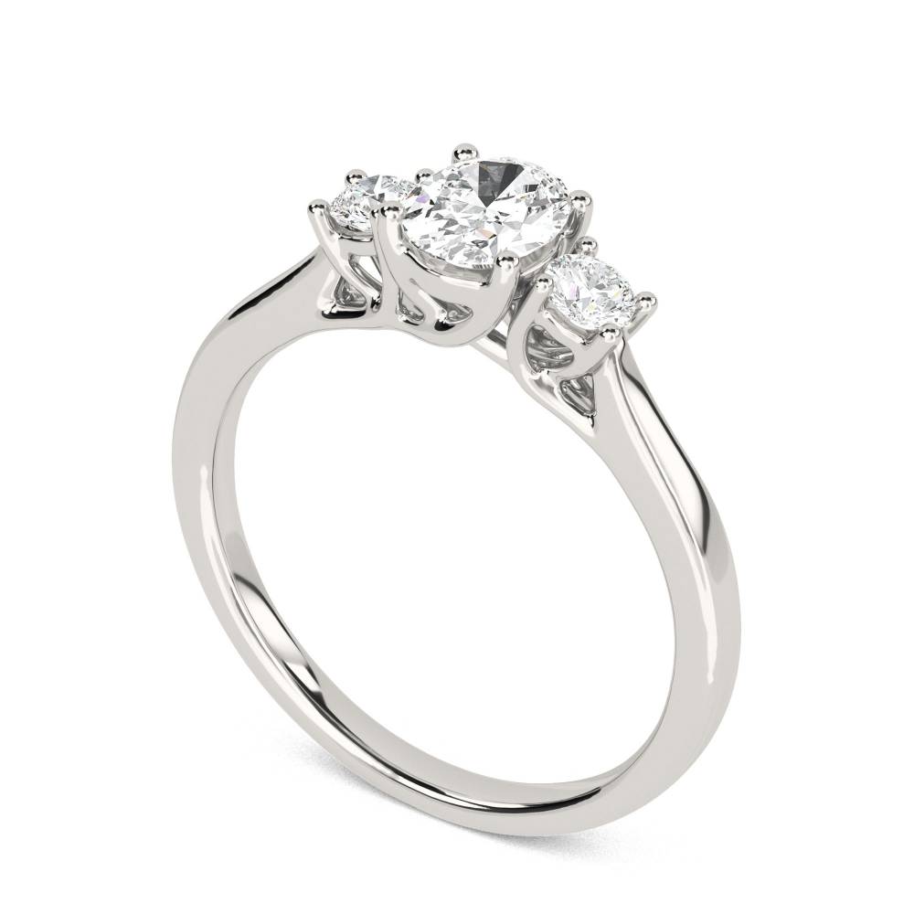 DHDOMR3266 Oval & Round Diamond Trilogy Ring P