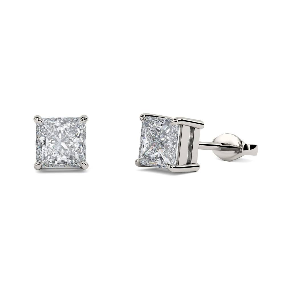 0.20 SI/G-H Classic Princess Diamond Stud Earrings W