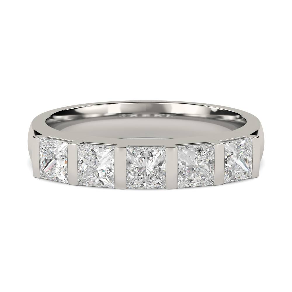DHHET181 5 Stone Princess Diamond Half Eternity Ring P