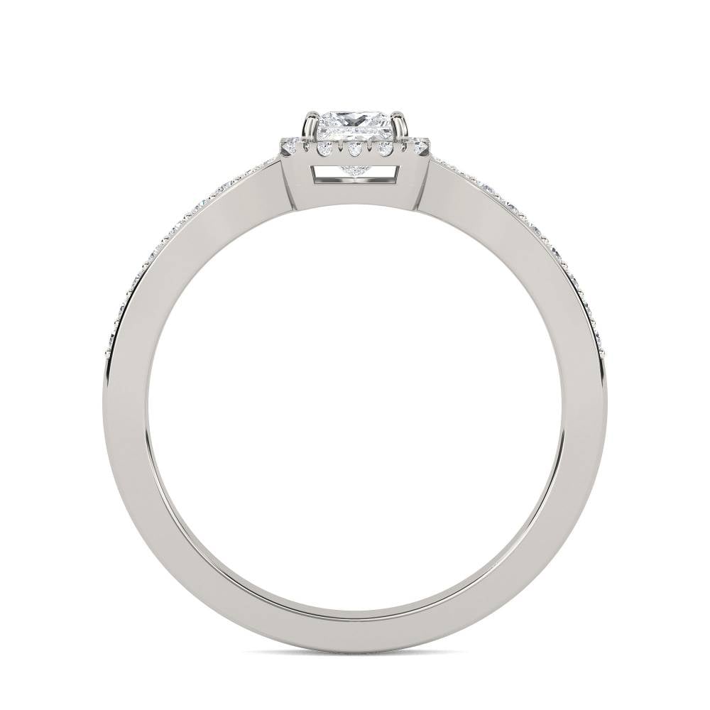 0.60ct VS/FG Petite Princess Diamond Halo Ring P