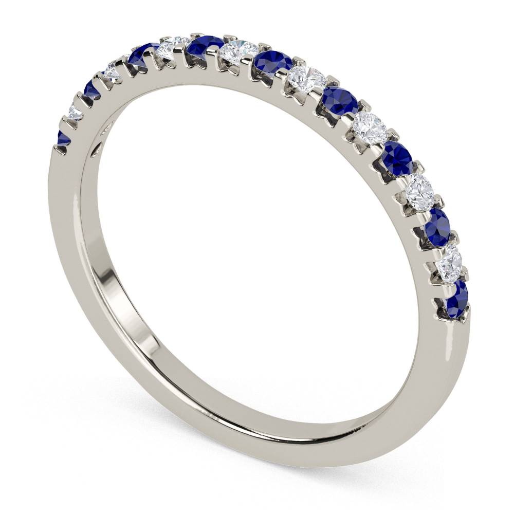 2.5mm Blue Sapphire And Diamond Eternity Ring P