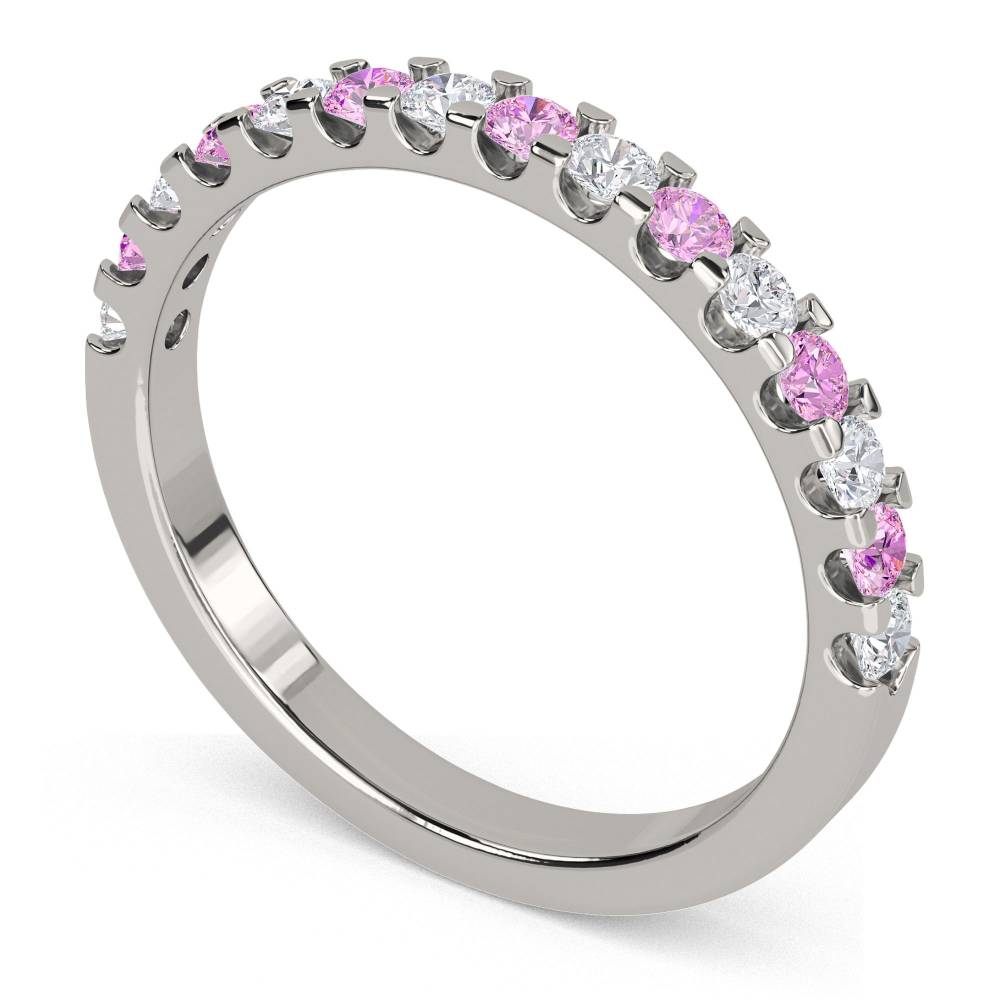 2.5mm Pink Sapphire And Diamond Eternity Ring P