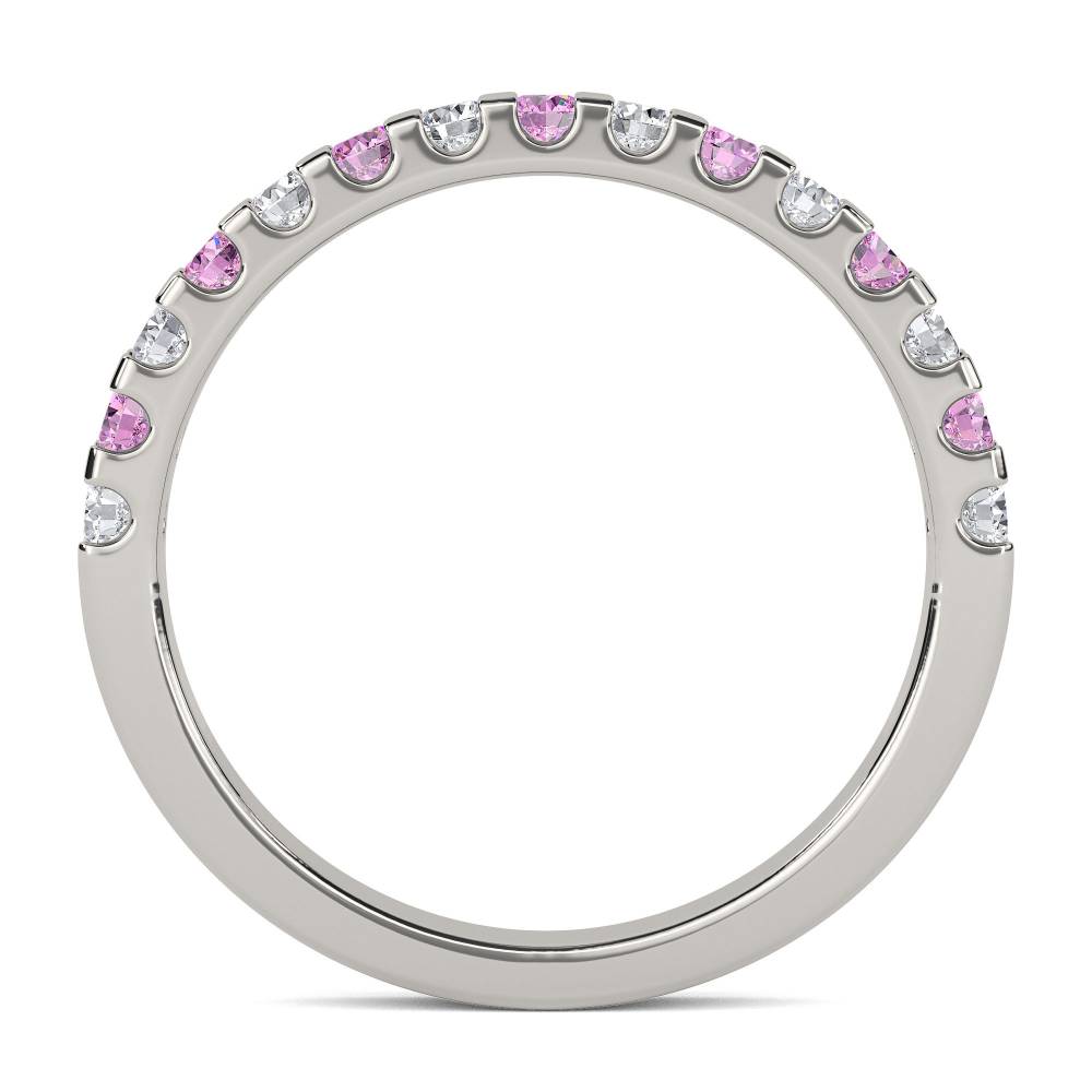 2.5mm Pink Sapphire And Diamond Eternity Ring P