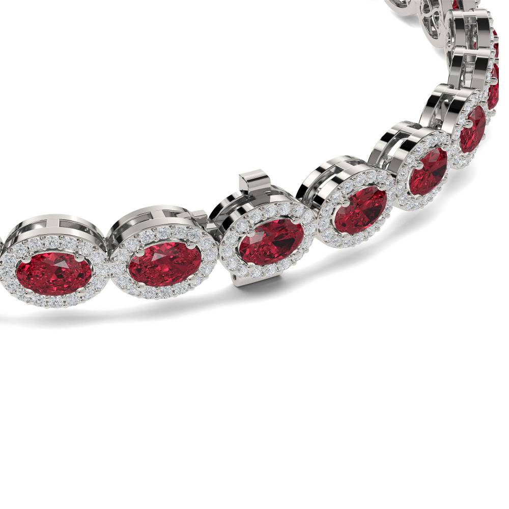 12.30ct Elegant Diamond & Ruby Tennis Bracelet P