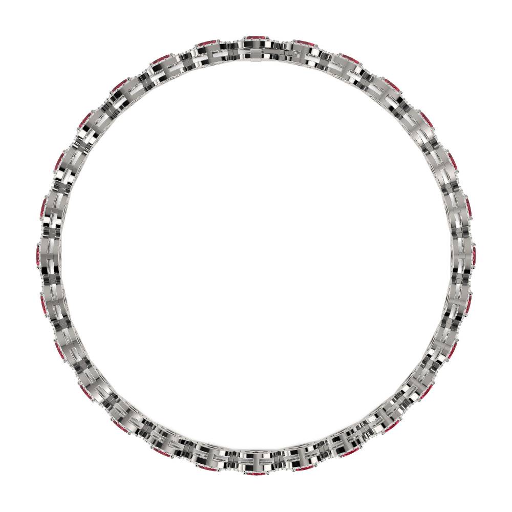 12.30ct Elegant Diamond & Ruby Tennis Bracelet P