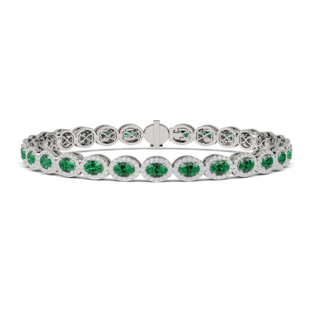 12.30ct Elegant Diamond & Emerald Tennis Bracelet P