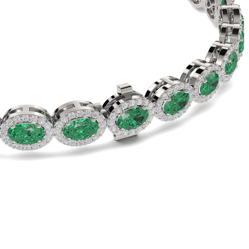 12.30ct Elegant Diamond & Emerald Tennis Bracelet P