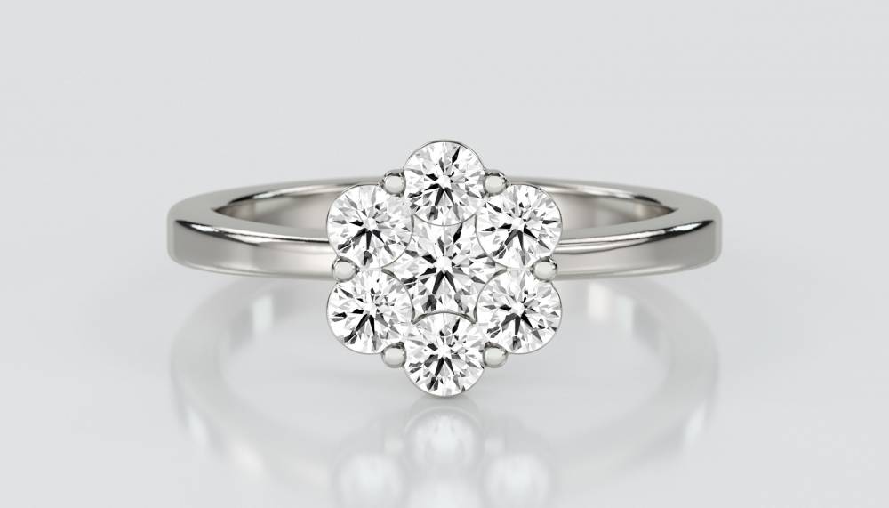 0.40ct Elegant Round Diamond Cluster Ring P