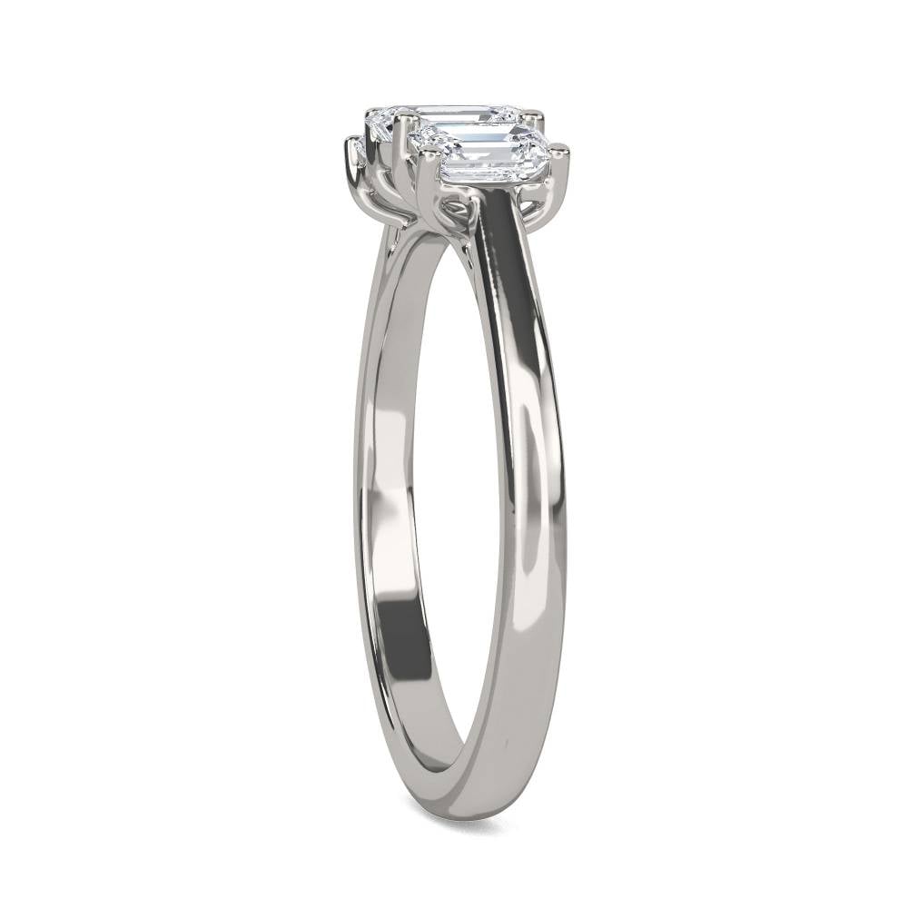 DHMT03308 Graduated Emerald Diamond Trilogy Ring P