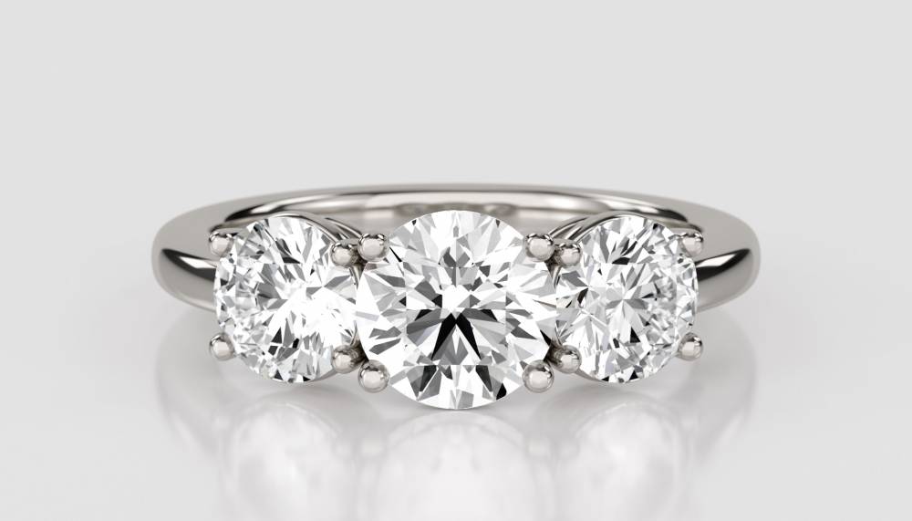 DHMT03328 Traditional Round Diamond Trilogy Ring P