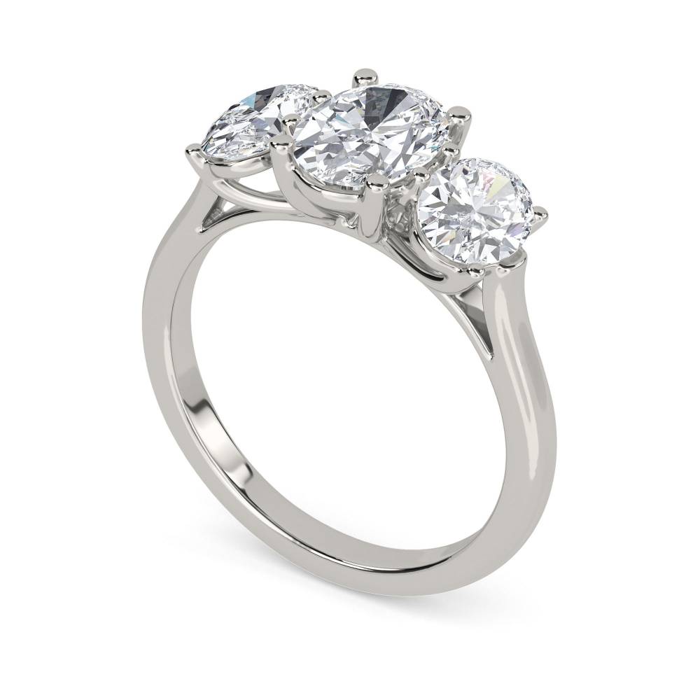 Elegant Oval Diamond Trilogy Ring P