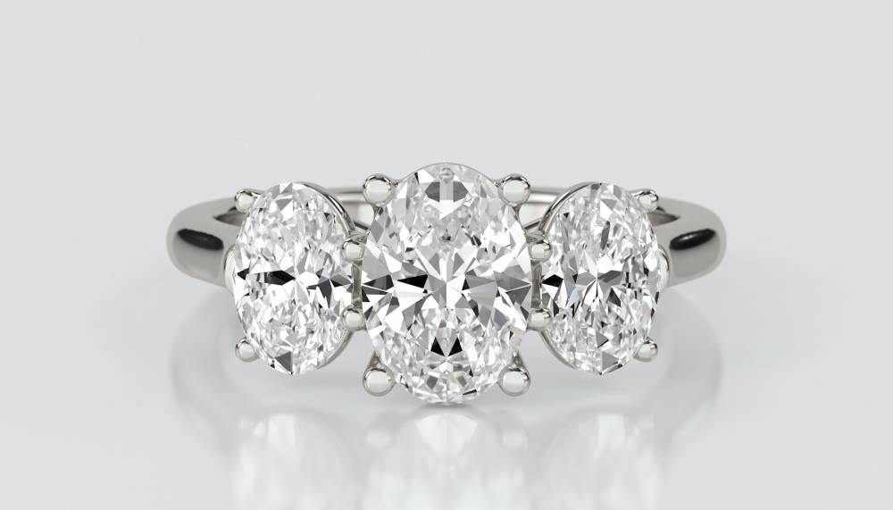 Elegant Oval Diamond Trilogy Ring P