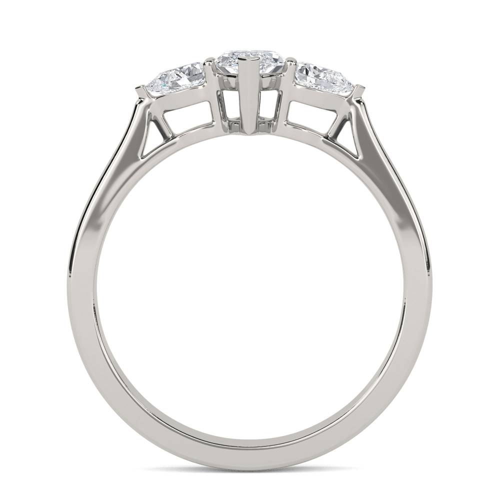 DHMT03375 Unique Marquise & Pear Diamond Trilogy Ring P