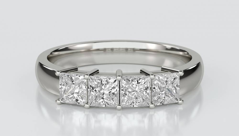 DHMT04002PRI Four Stone Princess Diamond Half Eternity Ring P