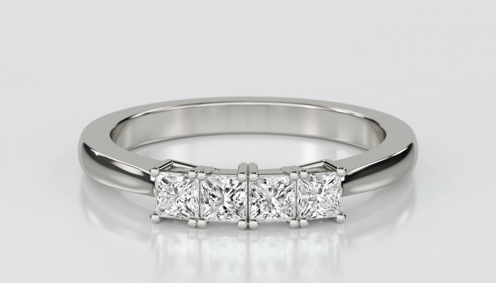 DHMT04009PRI Classic Four Stone Princess Diamond Eternity Ring P