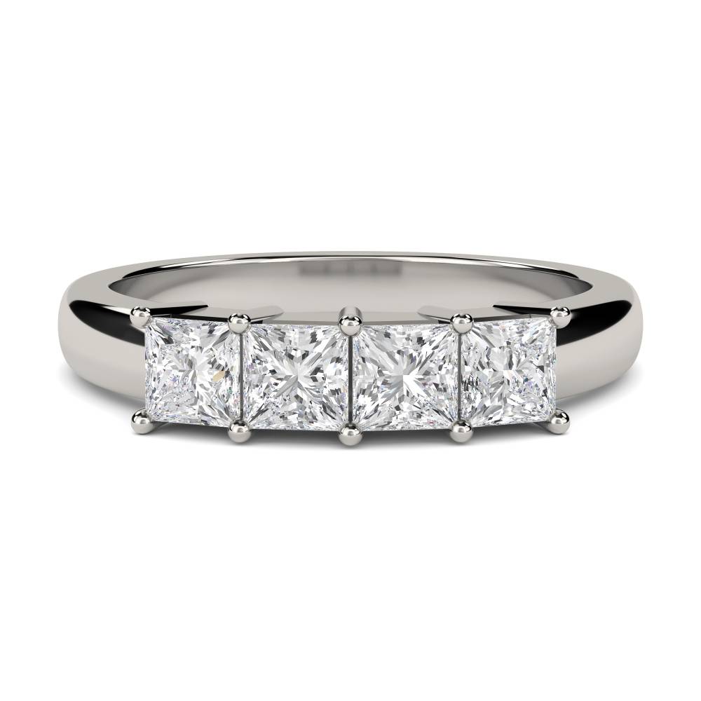 DHMT04010PRI Four Stone Princess Diamond Half Eternity Ring P