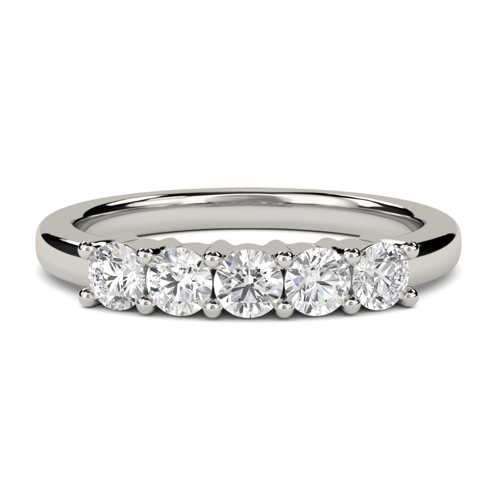 DHMT05102 5 Stone Round Diamond Half Eternity Ring P