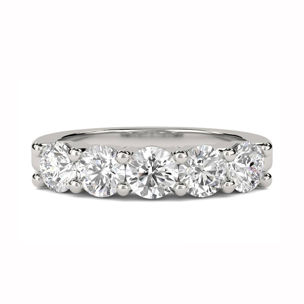DHMT05104 5 Stone Round Diamond Half Eternity Ring P
