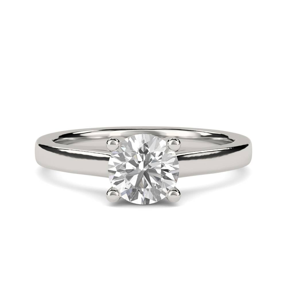 Unique Crossover Round Diamond Engagement Ring P