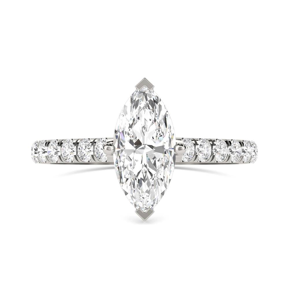 Marquise Diamond Shoulder Set Ring P