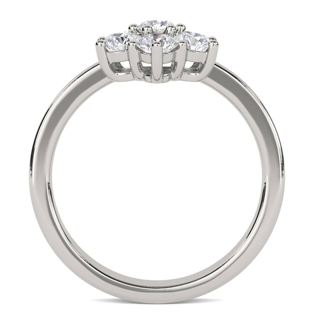 Elegant Round Diamond Flower Cluster Ring P