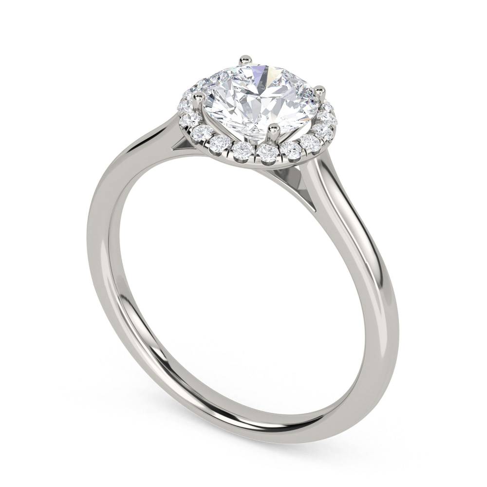 Elegant Round Diamond Single Halo Ring P