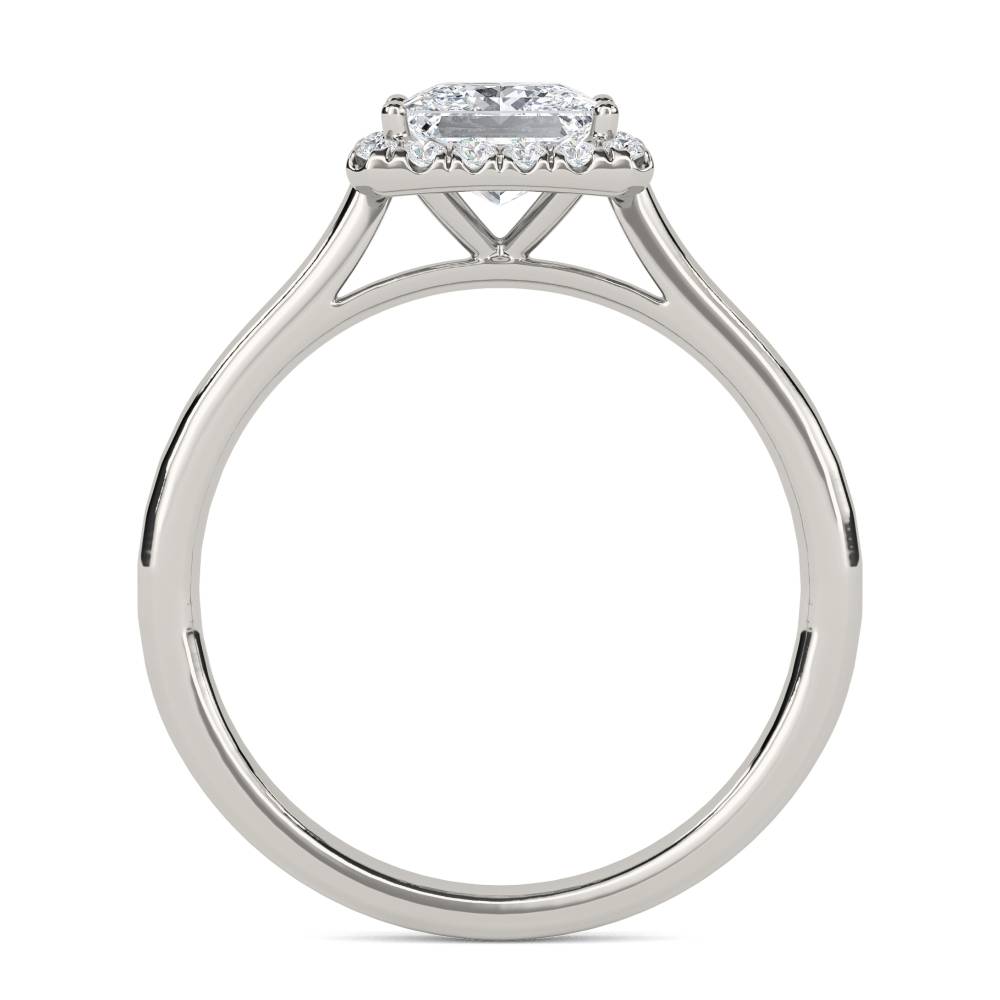 Elegant Princess Diamond Single Halo Ring P
