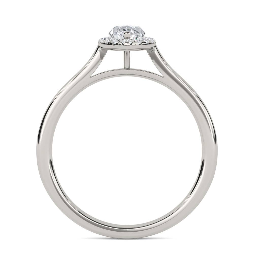 Marquise & Round Diamond Single Halo Ring P