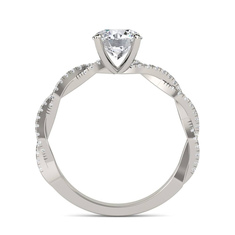 Infinity Twist Round Diamond Vintage Engagement Ring P