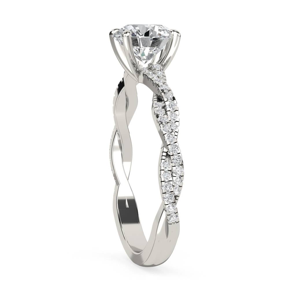 Infinity Twist Round Diamond Vintage Engagement Ring P