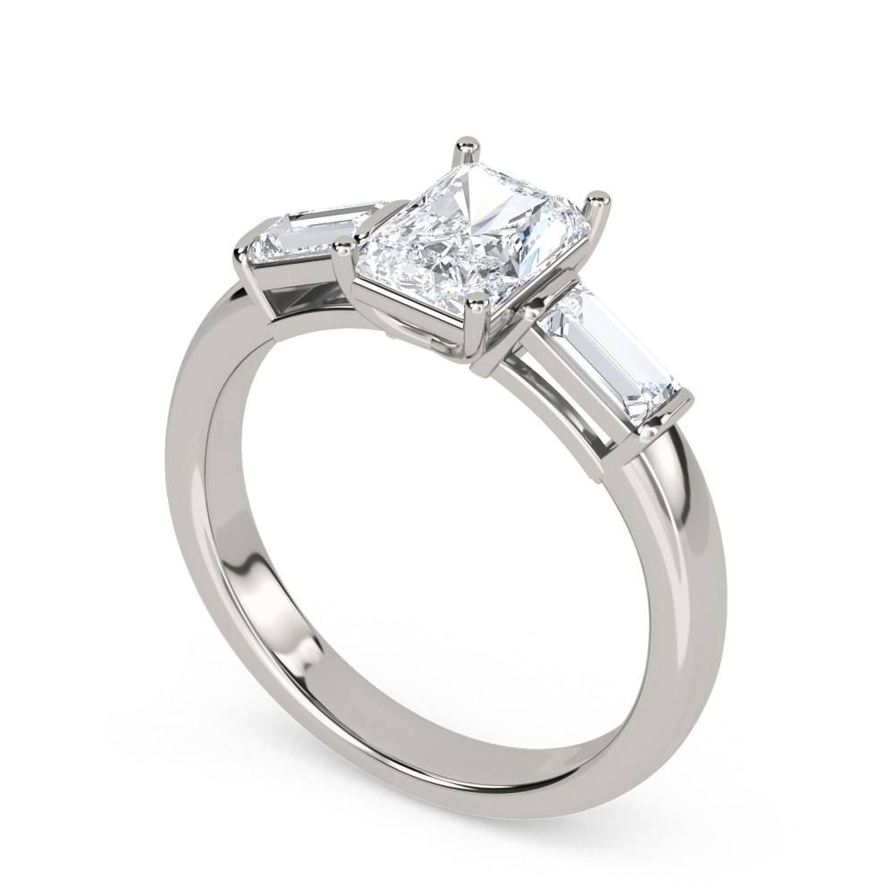 DHRX6610 Elegant Radiant & Baguette Diamond Trilogy Ring P