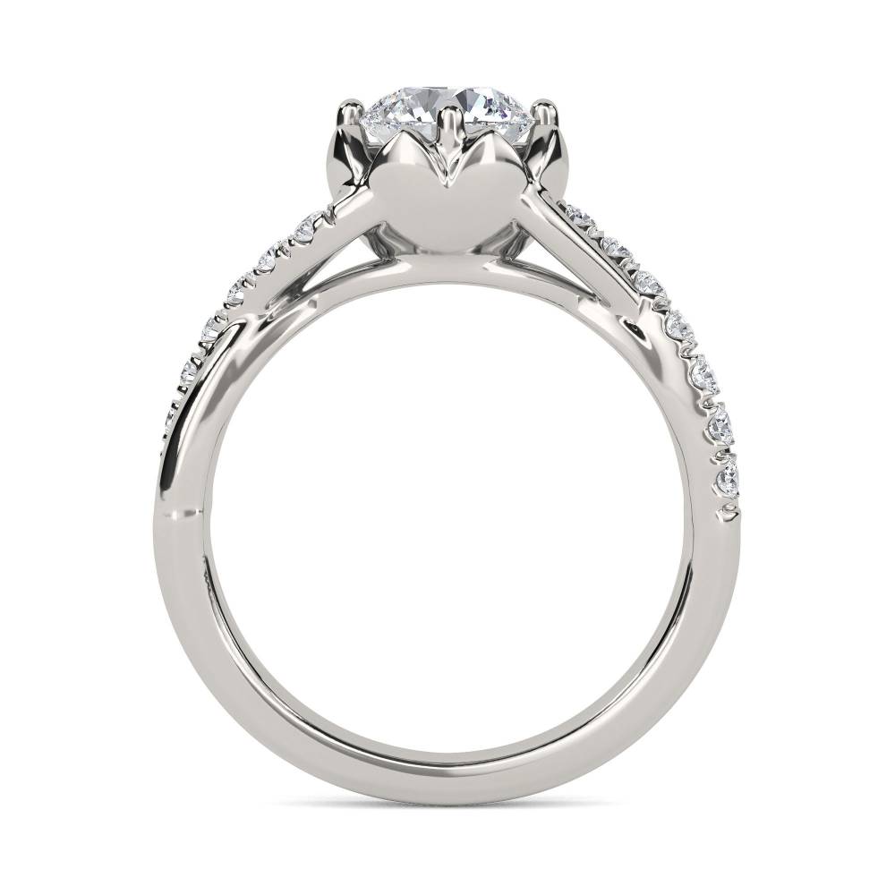 Infinity Twist Round Diamond Engagement Ring P