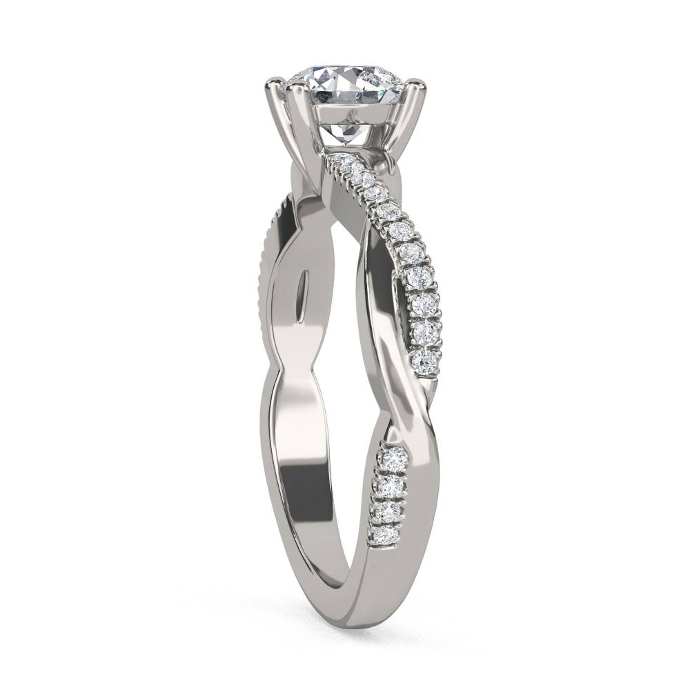 Infinity Twist Round Diamond Engagement Ring P
