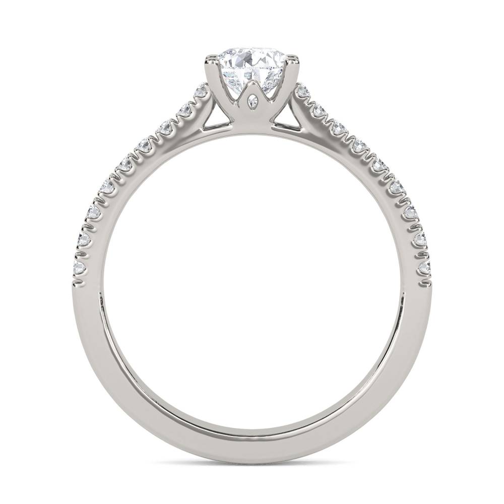 Pear Diamond Shoulder Set Ring P