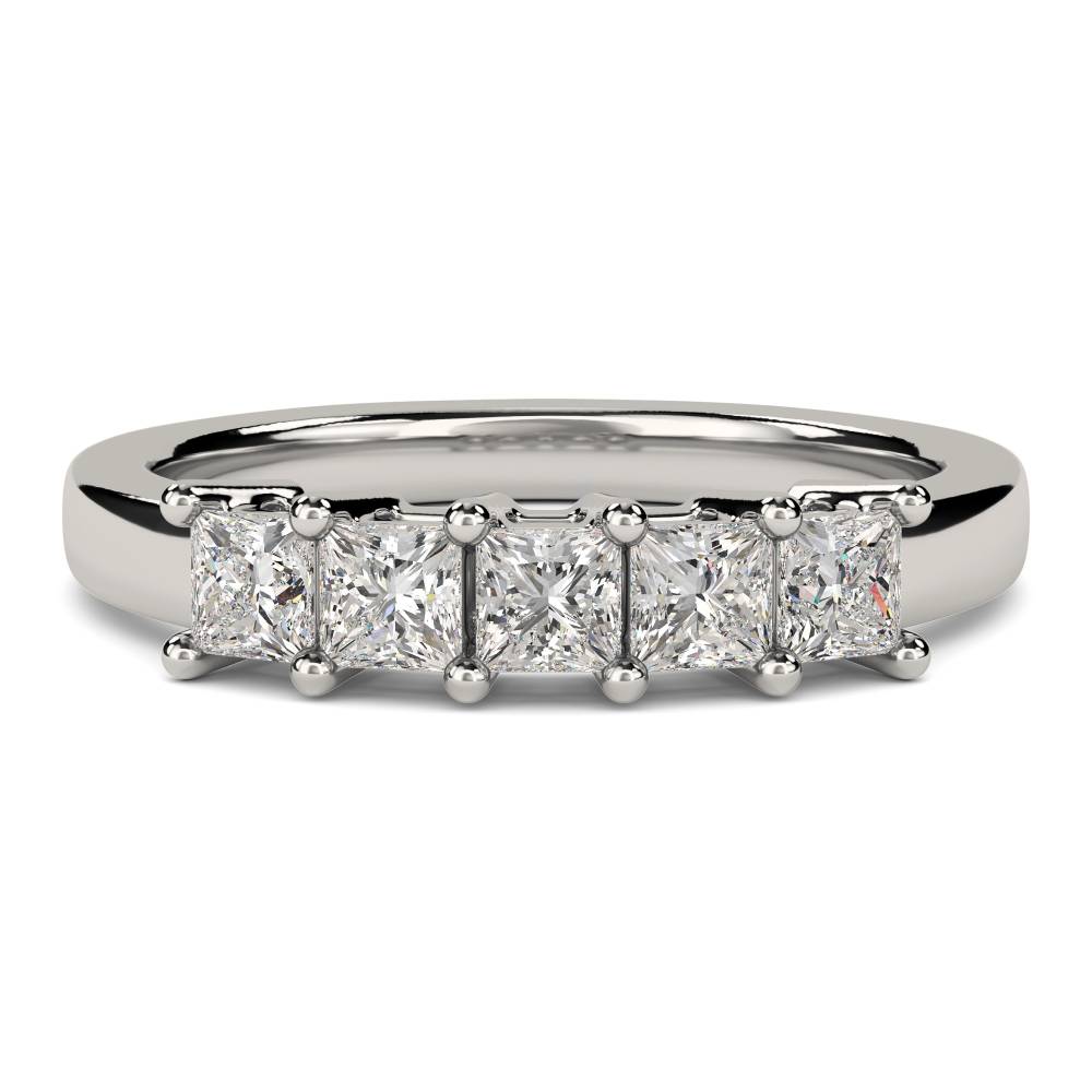 DHRZ0042 5 Stone Princess Diamond Half Eternity Ring P