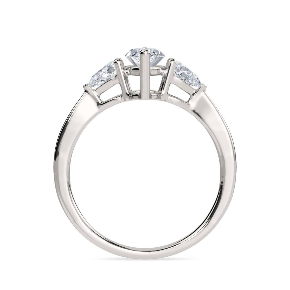 Unique Marquise & Pear Diamond Trilogy Ring P