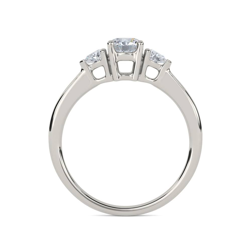 DHRZ0518 Round & Pear Diamond Trilogy Ring P