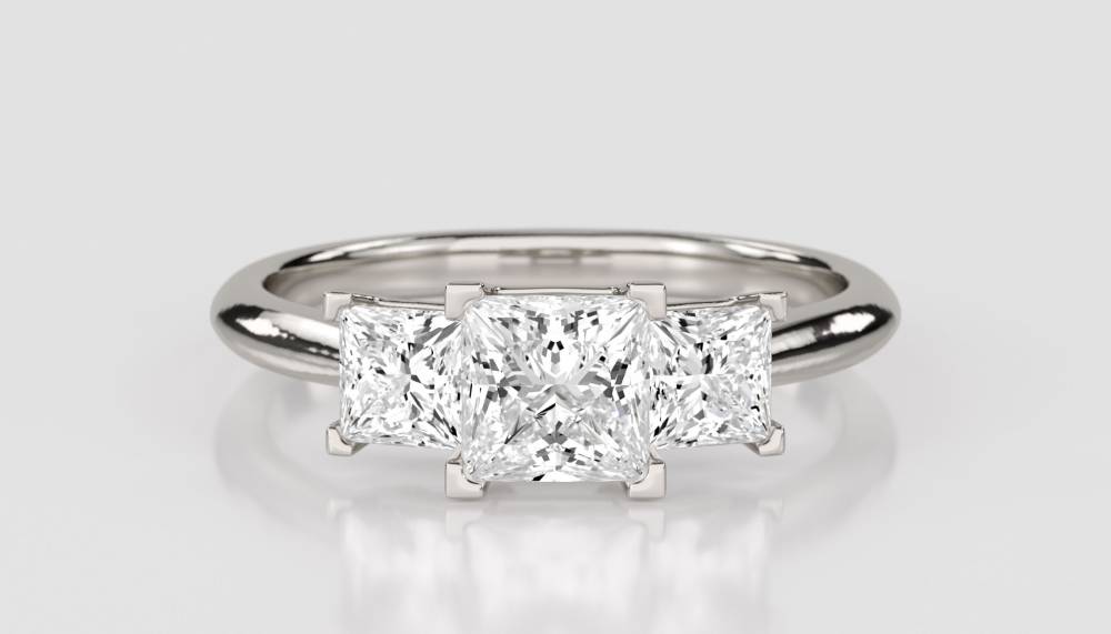 DHT3X101 Classic Princess Diamond Trilogy Ring P