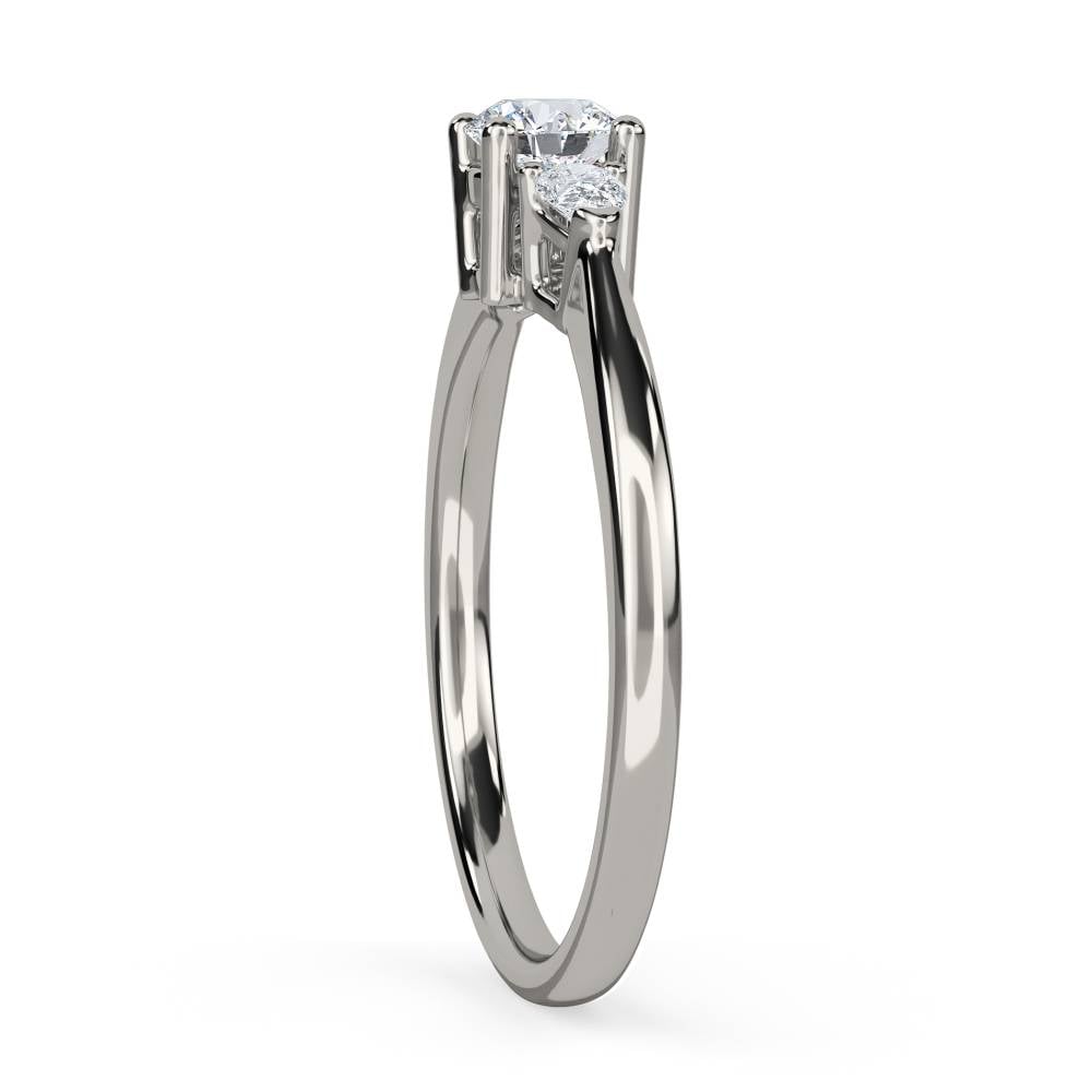 DHTRI3001 Elegant Round & Pear Diamond Trilogy Ring P