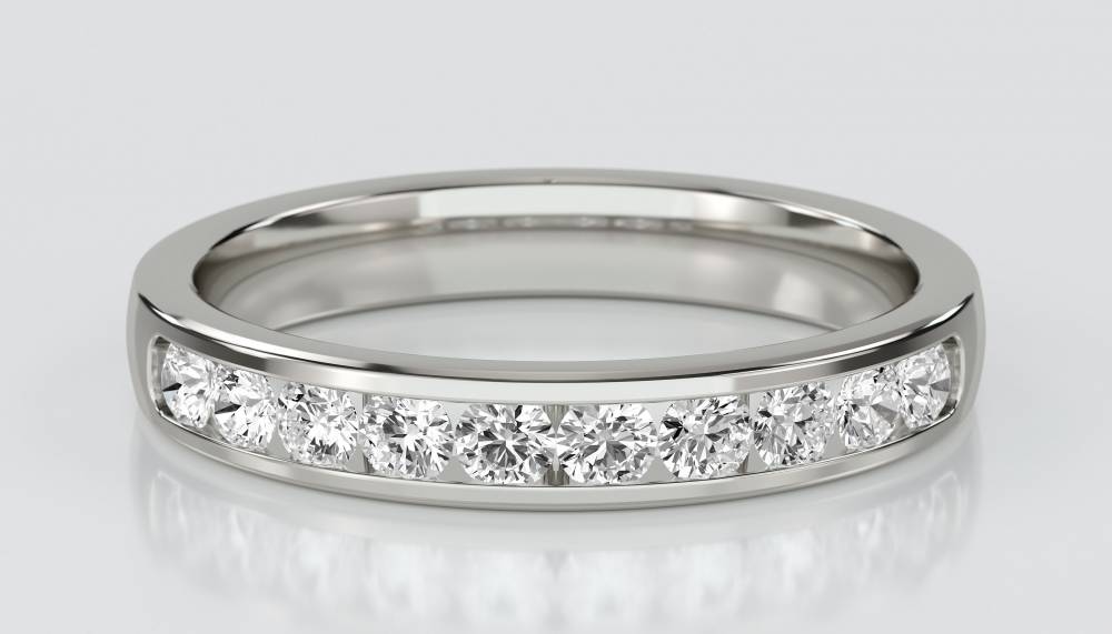 3mm Diamond Half Eternity/Wedding Ring P